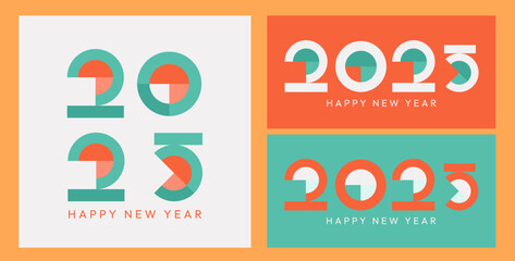 Set of poster designs for Happy New Year 2025 celebrations, Premium Vector Design to celebrate welcoming the new year 2025