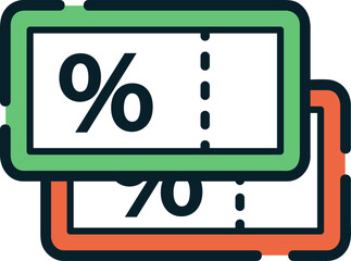 Discount, express delivery icon.