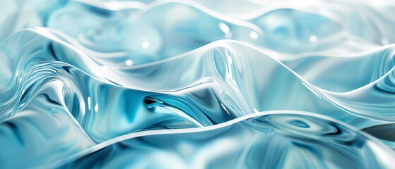 blue liquid glass abstract wave background