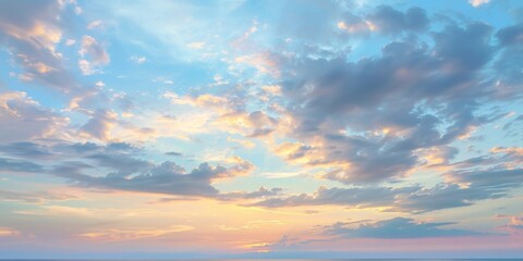 Obraz premium Beautiful colorful evening sky, perfect for abstract and dreamy sky backgrounds.