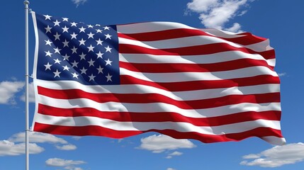  American flag waving in the wind
