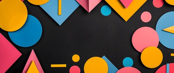 Vibrant Geometric Layers in Abstract Minimalist Design for Dynamic Banners or Flyers