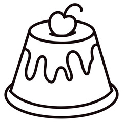 Easy coloring page for kids pudding illustration