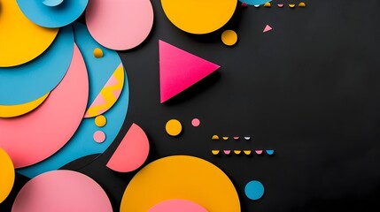 Obraz premium Vibrant Geometric Paper Sculpture with Blank Copyspace for Design Mockup