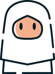 Ihram female, Islamic icon.