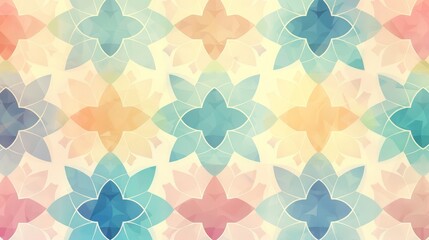 A colorful pattern of triangles and squares