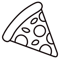 Simple and easy coloring page slice of pizza for kids
