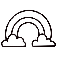 Simple coloring page for kids rainbow vector illustration