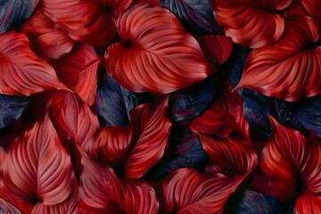 The background image that is red, the colors of the autumn leaves are perfect, suitable for seasonal use. generative ai.