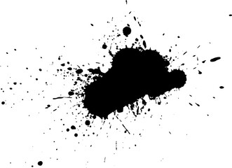 Fototapeta premium black watercolor brush splash splatter on white background vector