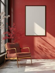 wall art mockup, modern luxury apartment room