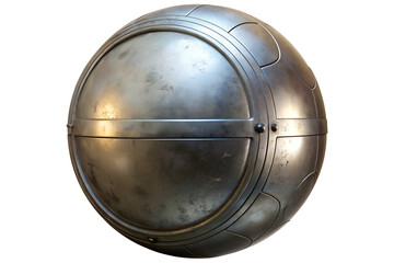 Sleek Metal Sphere isolated on white background and transparent png 