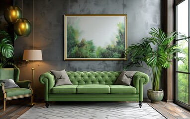 wall art mockup, modern luxury apartment room