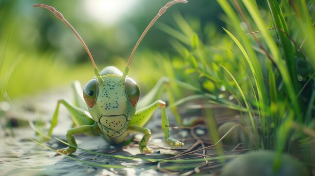 grasshopper on grass