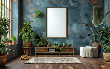 Luxury design of modern apartment, wall art mockup
