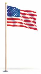 Fototapeta premium 83 Patriotic cartoon scene of the American flag waving proudly