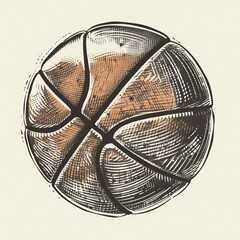 Basketball ball Vector Hand Drawing Illustration
