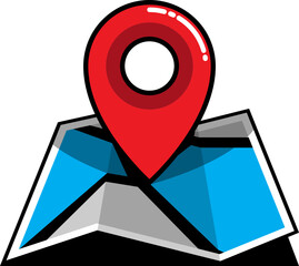 Map navigator, navigation map icon.