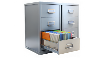 cabinet with folders on a transparent background.