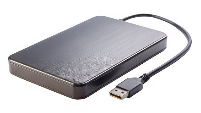 External hard drive on a transparent background.