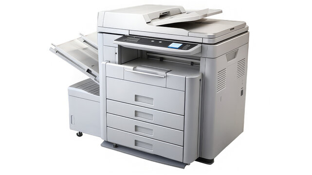 Photocopier on a transparent background.