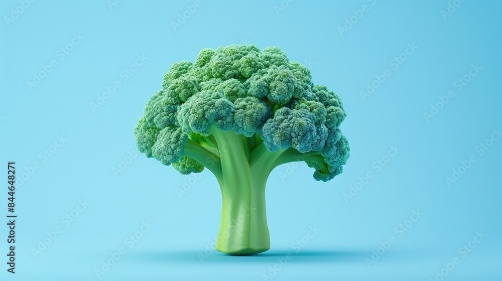 Canvas Prints a vivid broccoli icon perfect for web mobile and infographics featuring a 2d design in light blue ag