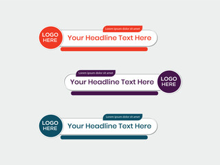 Stylish colorful lower thirds set template vector. modern design style 