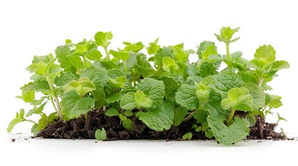 Fototapeta premium Isolate a water mint plant in a white background