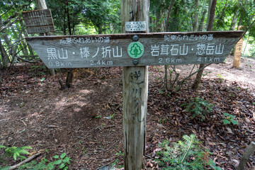 View of the trail from Mt. Bonno-ori via Mt. Kuroyama, Mt. Iwatakeishi, and Mt. Sodake