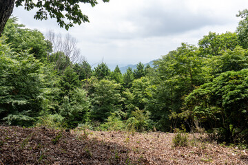 View of the trail from Mt. Bonno-ori via Mt. Kuroyama, Mt. Iwatakeishi, and Mt. Sodake