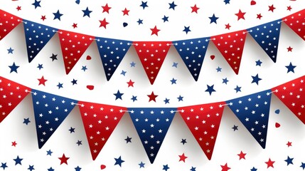 Obraz premium Red; white; and blue pennant banners 