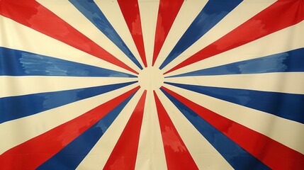  Red; white; and blue starburst pattern
