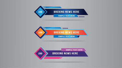 Stylish gradient lower third banner template design premium vector