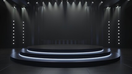 Naklejka premium stage with spotlight mockup and corporate identity