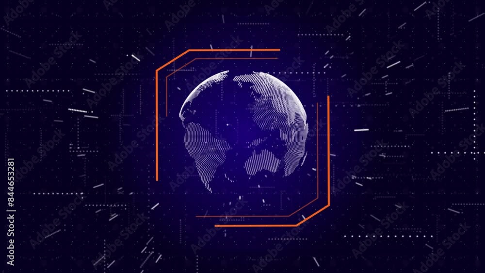 Aufkleber globe earth network international network interface, sci-fi world map background abstract cyber comm