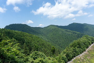 View of the trail from Mt. Bonno-ori via Mt. Kuroyama, Mt. Iwatakeishi, and Mt. Sodake