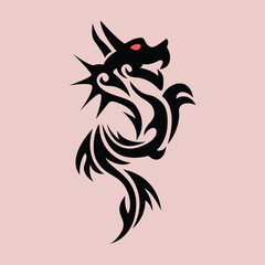 werewolf with red eye black and white