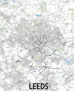 Leeds, United Kingdom map poster art