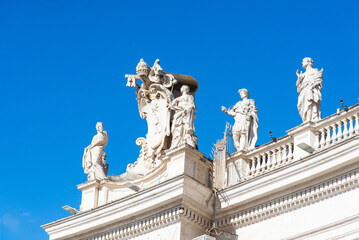 Statues Adorning St. Peter's Basilica Facade