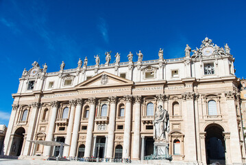 Facade of St. Peter's Basilica in Vatican City