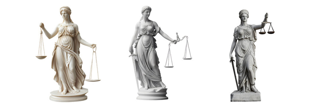 Justice Personified  Statue of Themis in Isolated Transparent Background