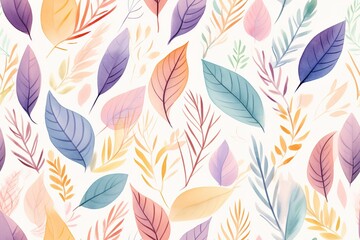 Seamless pattern, abstract art. Watercolor painting, children's wallpaper. Hand drawn plants. Palms, rainforest, leaves, flowers. modern Art. Prints, wallpapers, posters, cards, murals