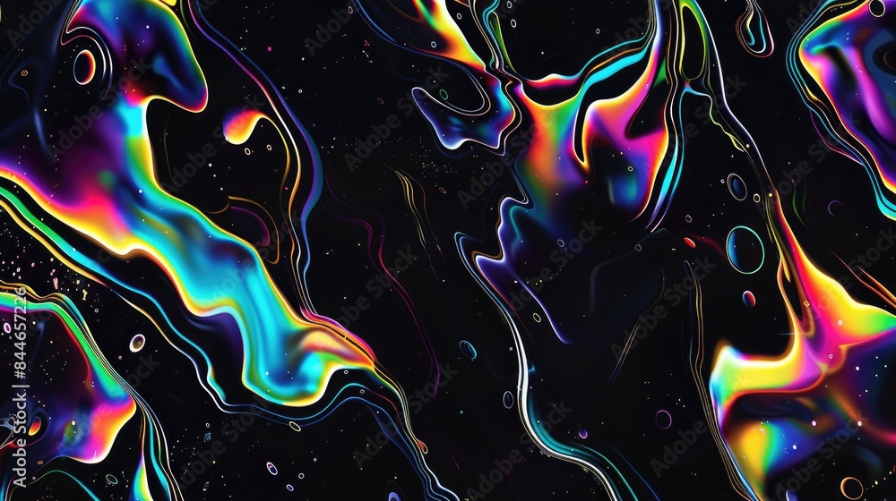 Fototapete a black background featuring an abstract multicolored pattern created by a computer