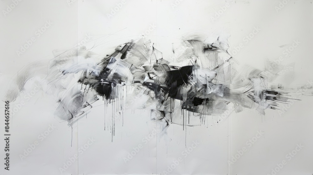Poster abstraction displayed against a plain white backdrop