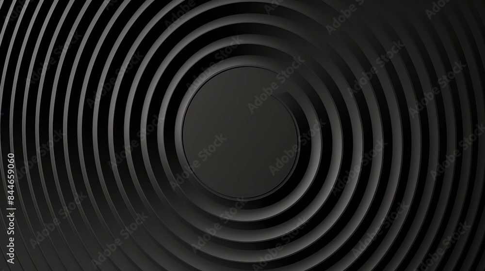 Poster an abstract black background with circle lines pattern is depicted featuring modern shiny black and 