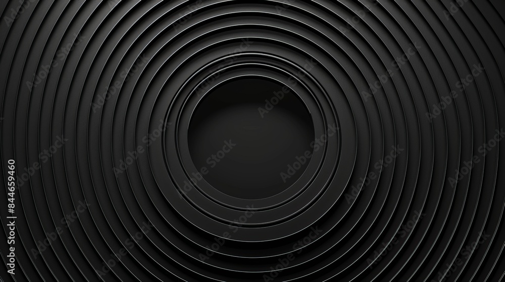 Poster an abstract black background with circle lines pattern is depicted featuring modern shiny black and 