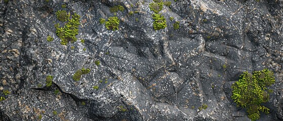 Obraz premium Gray stone adorned with verdant moss, a mosaic of textures revealing the intricate beauty of the outdoors