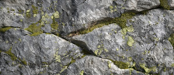 Obraz premium Gray stone adorned with verdant moss, a mosaic of textures revealing the intricate beauty of the outdoors