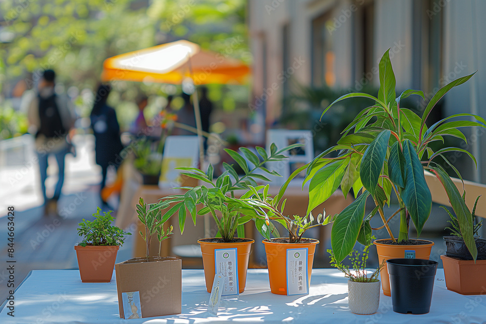 Wall mural community event promoting eco-friendly home renovations