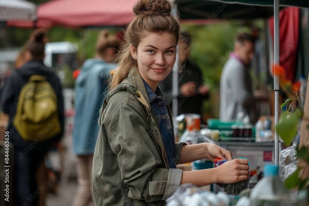 Wall mural community event promoting the reduction of single-use plastics